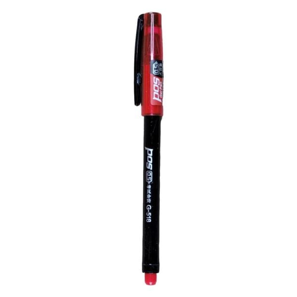 قلم جيل بوس G-518 يومى pos علبة 12 قطعة لون احمر