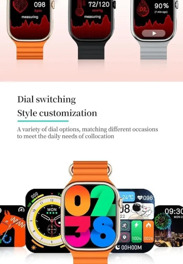 ساعة x9 pro 2 تدعم الذكاء الاصطناعي لون اورانج