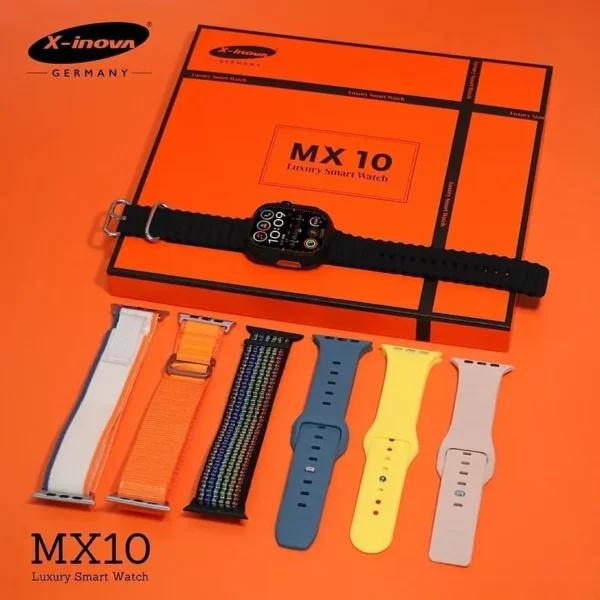 ساعة mx10 ultra بشاشة أموليد مع 7 استراب