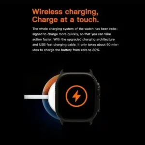 ساعة t800 ultra smart watch لون اسود تدعم شحن لاسلكى