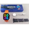 Smart Watch T3000 ULTRA SERIES 9 Black Case With 2 Straps (Black + Orange)