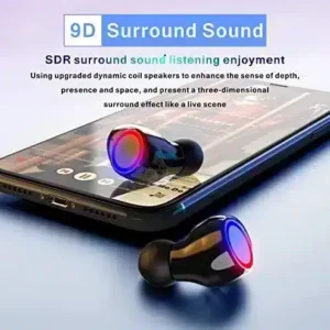 ⁦سماعة m12 بلوتوث مزودة بكشاف وعلبة شحن ومؤشر LED⁩ - الصورة ⁦5⁩