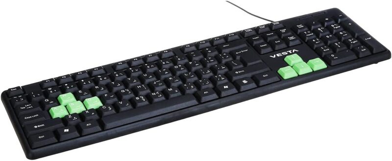 لوحة مفاتيح فيستا موديل KB-47021 لون اسود انجليزى وعربى