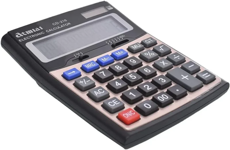 آلة حاسبة 12 رقم CD-216 Atmiai: شاشة lcd كبيرة للمكتب والمحلات