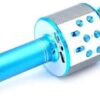 صب مايك بلوتوث كاريوكي للاطفال لون ازرق يدعم توصيل USB