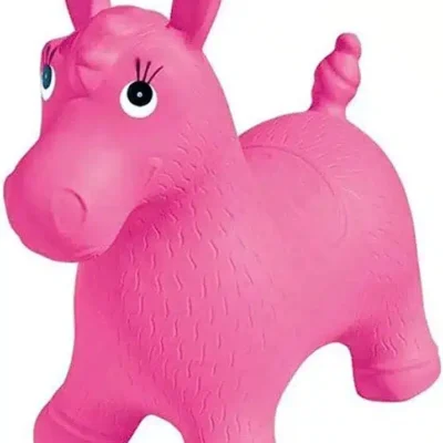 حصان نطاط من المطاط لون بينك للاطفال
