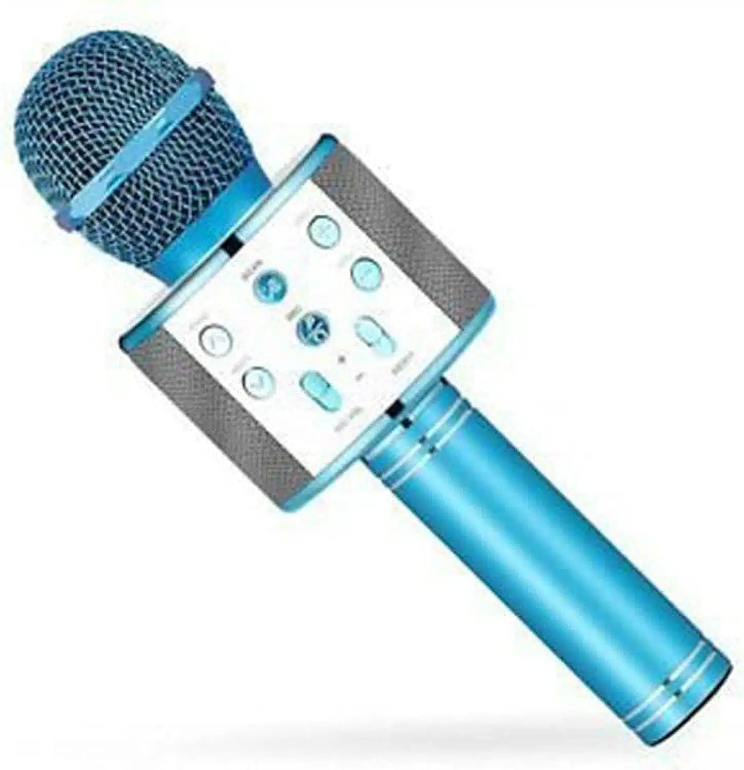 ⁦صب مايك بلوتوث كاريوكي للاطفال لون ازرق يدعم توصيل USB⁩ - الصورة ⁦4⁩