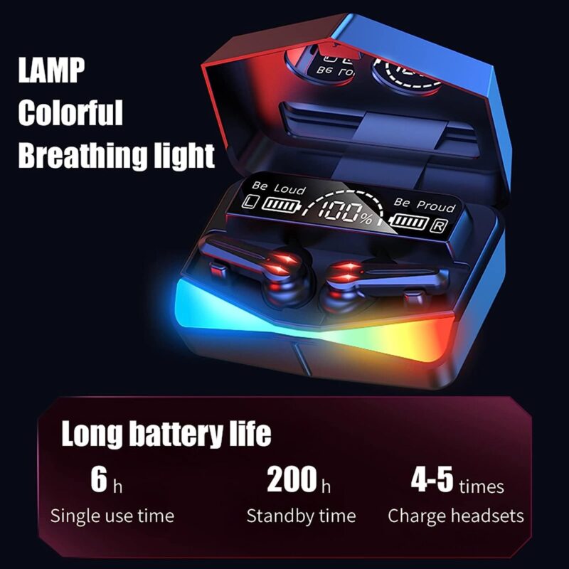 سماعات اذن بلوتوث M28 لاسلكية مع شاشة باضاءة LED وعزل ضوضاء