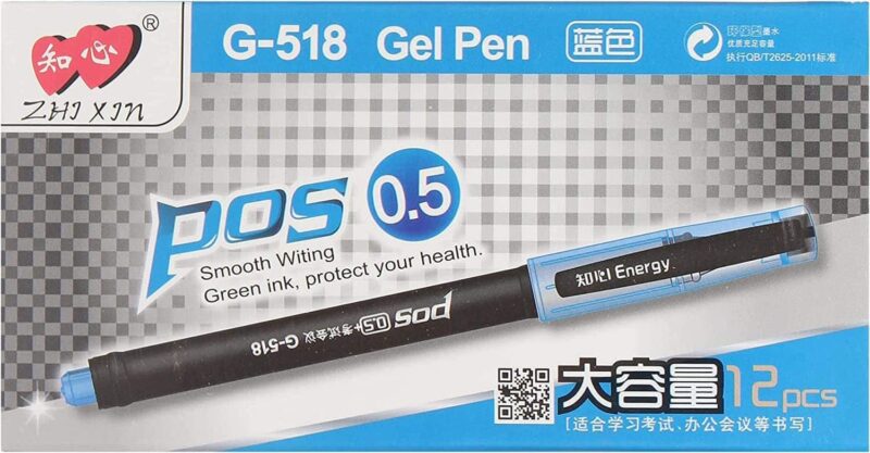 قلم جيل بوس G-518 يومى pos علبة 12 قطعة لون اسود