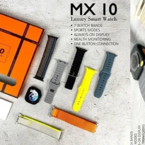 ساعة mx10 ultra بشاشة أموليد مع 7 استراب