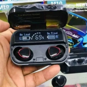 ⁦سماعة m10 بلوتوث تعمل باللمس مع علبة باوربنك⁩ - الصورة ⁦2⁩