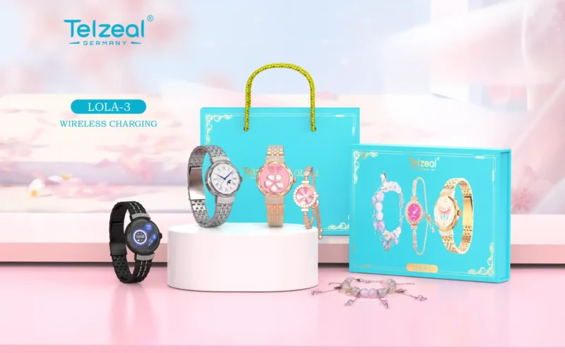 مواصفات ومميزات ساعة سمارت Telzeal LOLA-3 MINI مع 2 إستراب لون وردى