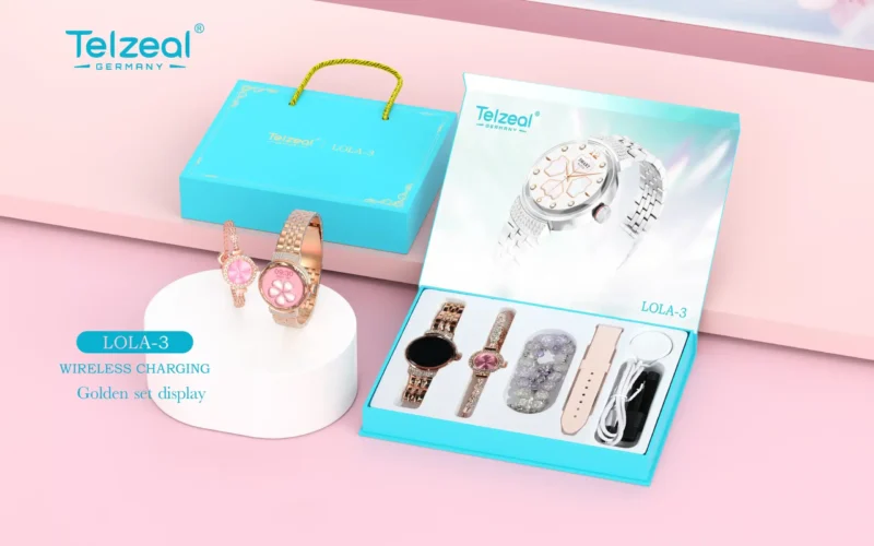 مواصفات ومميزات ساعة سمارت Telzeal LOLA-3 MINI مع 2 إستراب لون وردى