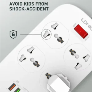 مشترك كهرباء SC4407 سلك 2 متر 4 منافذ 4 USB من لدنيو