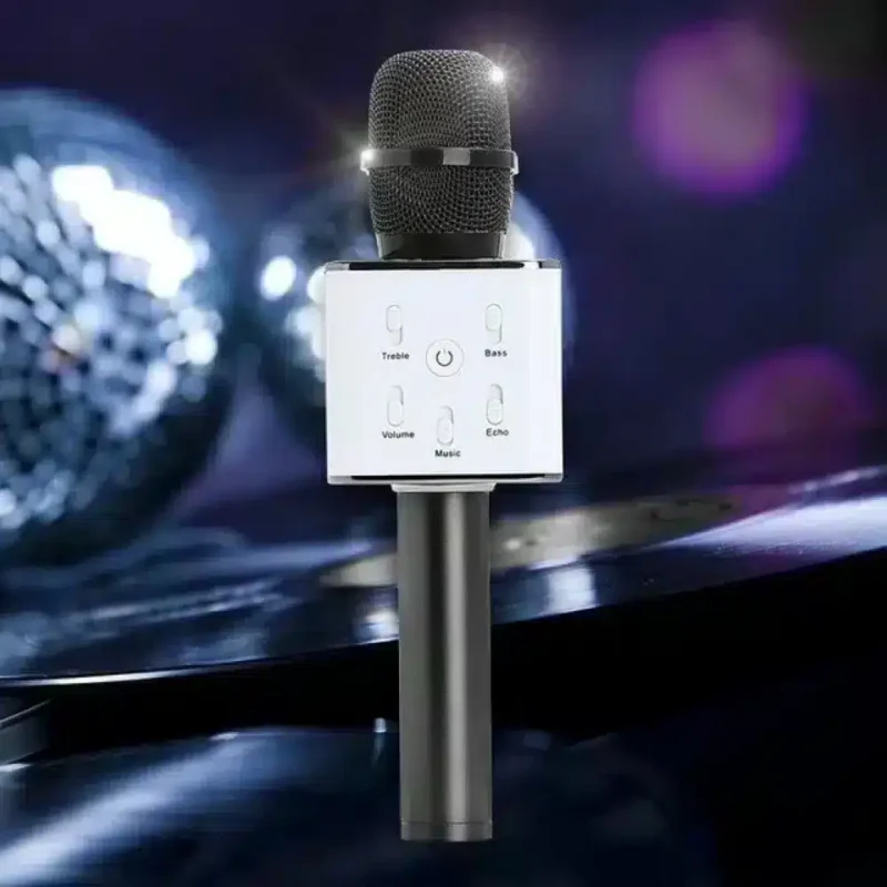 مايك اطفال Q7 ميكروفون لعبة كاريوكي بلوتوث لون اسود
