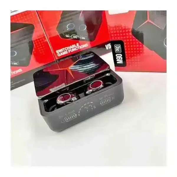 ايربودز سماعة m90 pro earbuds بلوتوث مزوده بباور بنك