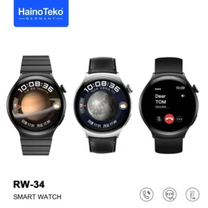 ساعة haino teko rw 34 بلوتوث بمساعد صوتي لون أسود