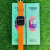 ساعة الترا t1000 ultra بلوتوث مقاس 49ملم لون سلفر