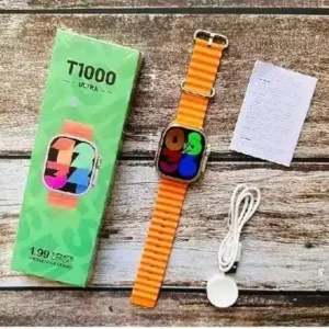 ساعة الترا t1000 ultra بلوتوث مقاس 49ملم لون سلفر