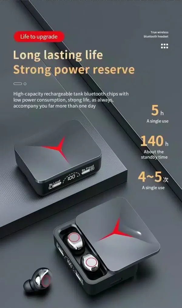 ايربودز سماعة m90 pro earbuds بلوتوث مزوده بباور بنك