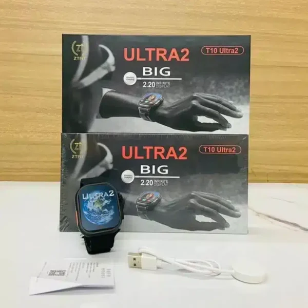 ساعة الترا شاشة كبيرة الحجم t10 ultra 2 مقاس 2.20 بوصة