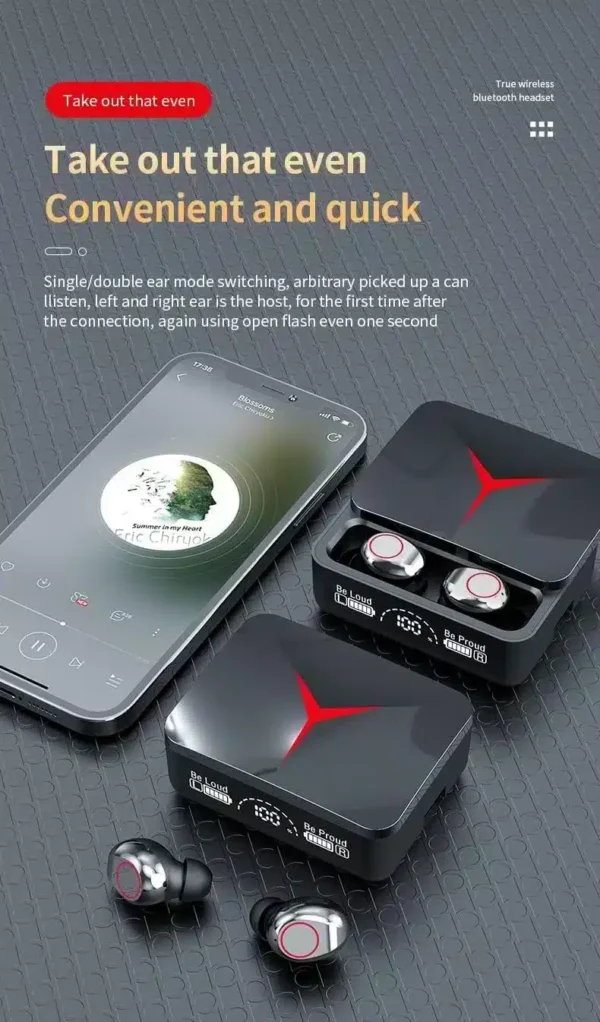 ايربودز سماعة m90 pro earbuds بلوتوث مزوده بباور بنك
