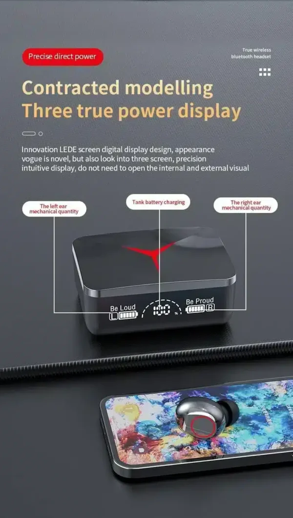 ايربودز سماعة m90 pro earbuds بلوتوث مزوده بباور بنك