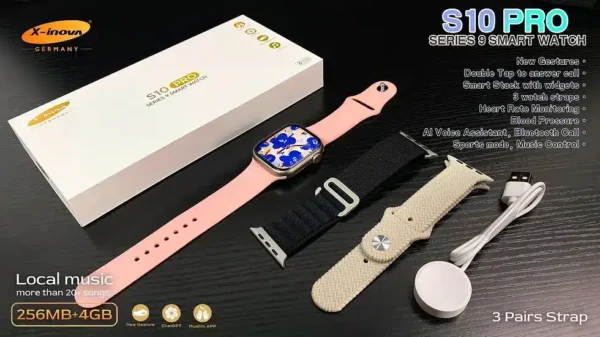 ساعة سمارت s10 pro x-inova سيريس 9 لون روز جولد