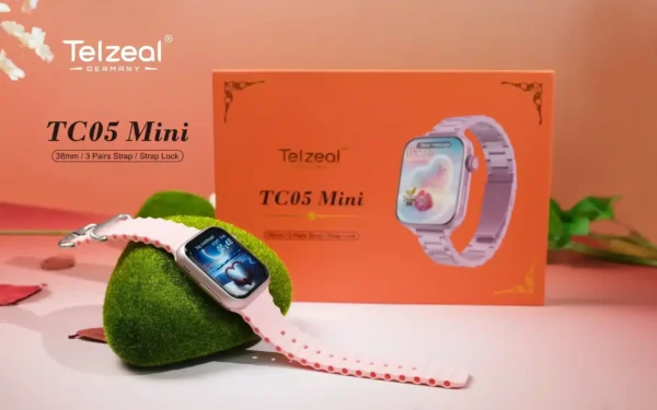 ساعة تيلزيل tc05 mini مع 3 إستراب وشحن لاسلكى