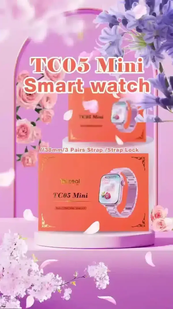 ساعة تيلزيل tc05 mini مع 3 إستراب وشحن لاسلكى