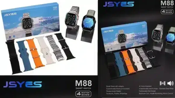 ساعة سمارت JSYES M88 مع 4 إستراب تدعم اللغة العربية