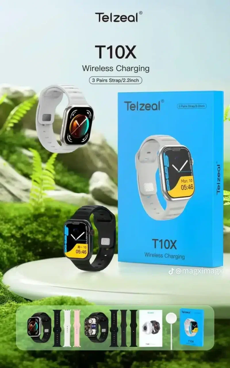 ساعة تيلزيل T10X Series 10 مع 3 ستراب شحن لاسلكى