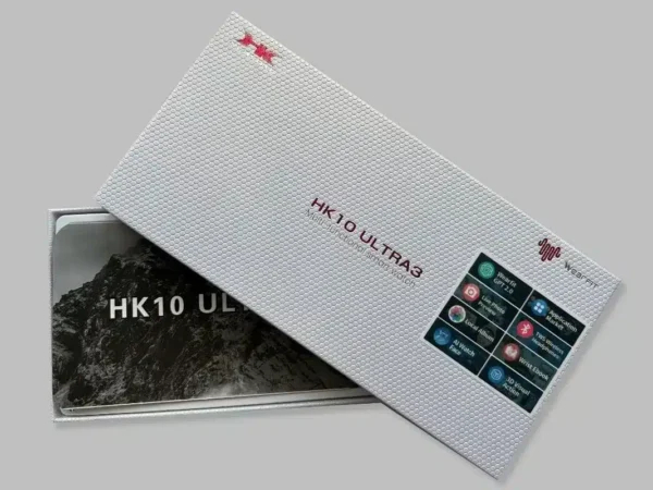 ساعة hk10 ultra 3 لون اسود مواصفات حجم شاشه 2.02 بوصة