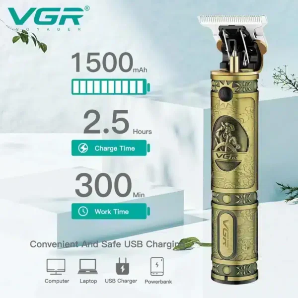 ماكينة حلاقة VGR V-083 شحن من الفولاذ المقاوم للصدأ