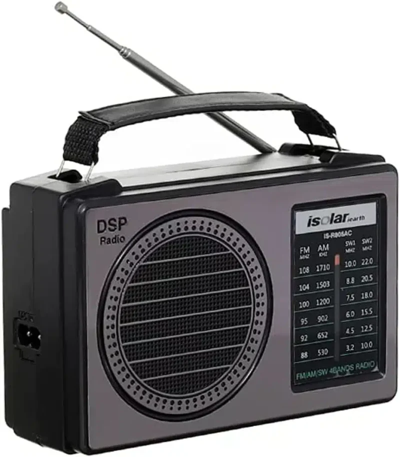 راديو اي سولار is-r805ac isolar قابل للشحن اف ام/ايه ام