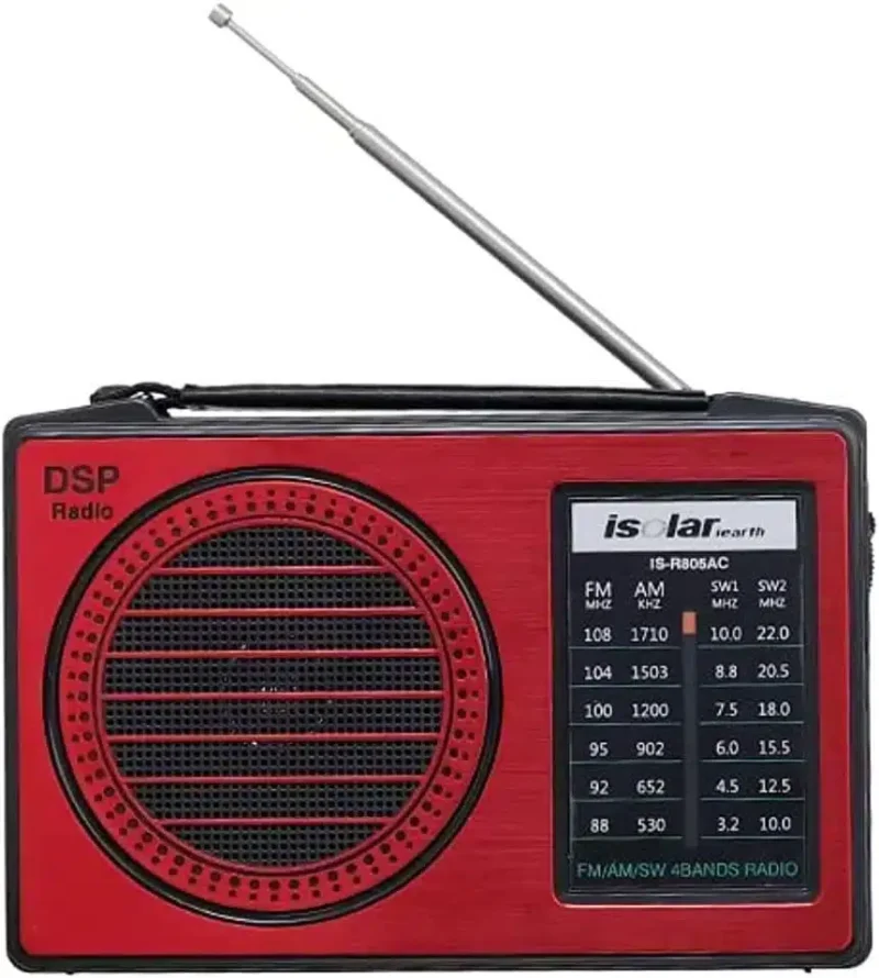 راديو اي سولار is-r805ac isolar قابل للشحن اف ام/ايه ام