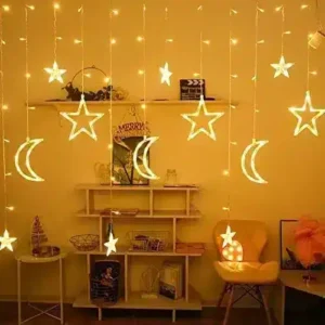 ستارة رمضان المضيئة هلال ونجمة زينة ليد للاحتفال إضاءة وورم