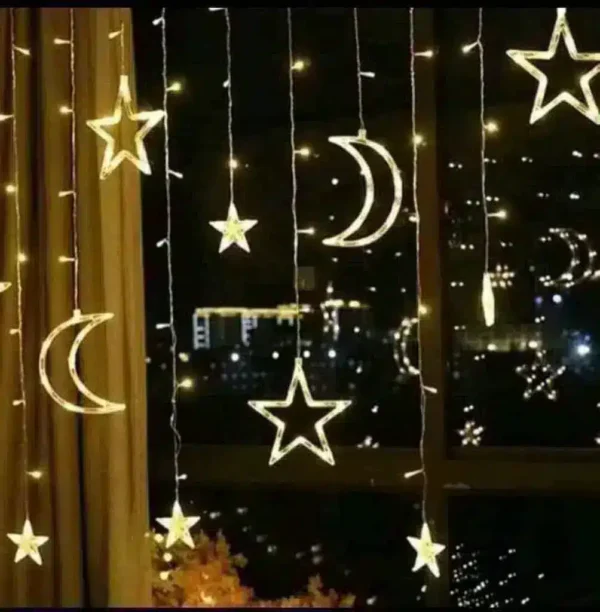 ستارة رمضان المضيئة هلال ونجمة زينة ليد للاحتفال إضاءة وورم