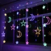 ستارة رمضان المضيئة هلال ونجمة زينة ليد للاحتفال إضاءة الوان
