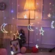ستارة رمضان المضيئة هلال ونجمة زينة ليد للاحتفال إضاءة الوان