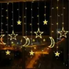ستارة رمضان المضيئة هلال ونجمة زينة ليد للاحتفال إضاءة وورم
