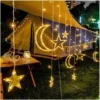 ستارة رمضان المضيئة هلال ونجمة زينة ليد للاحتفال إضاءة وورم