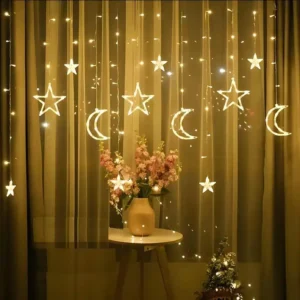 ستارة رمضان المضيئة هلال ونجمة زينة ليد للاحتفال إضاءة وورم