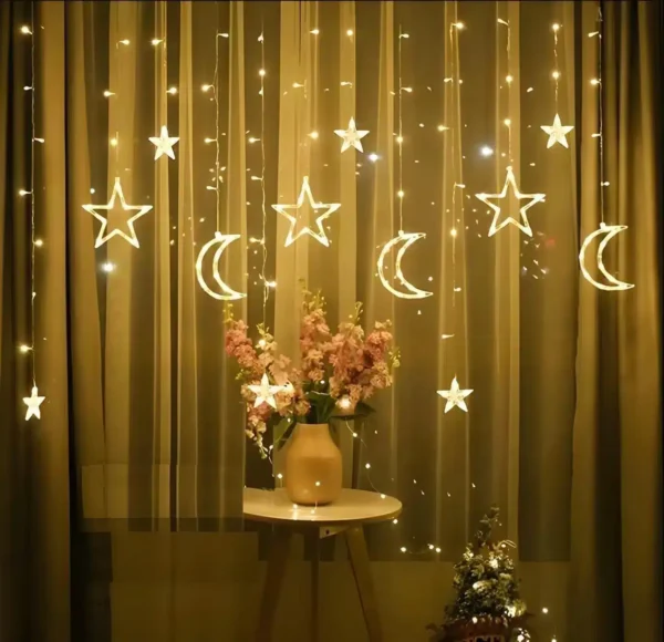 ستارة رمضان المضيئة هلال ونجمة زينة ليد للاحتفال إضاءة وورم