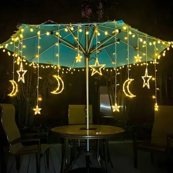 ستارة رمضان المضيئة هلال ونجمة زينة ليد للاحتفال إضاءة وورم