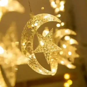 ستارة نور رمضان هلال ونجمة حجم كبير 12 فرع اكريلك مستوردة إضاءة وورم