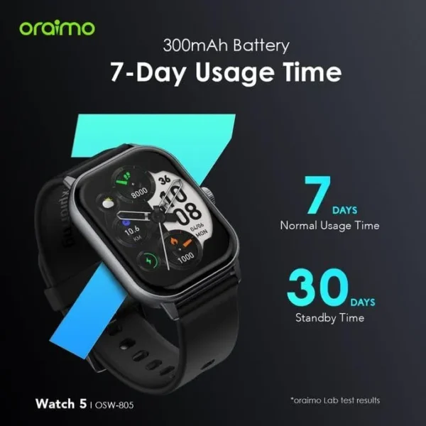 ساعة اورايمو OSW-805 بلوتوث شاشة 2.01 بوصة مقاومة للماء