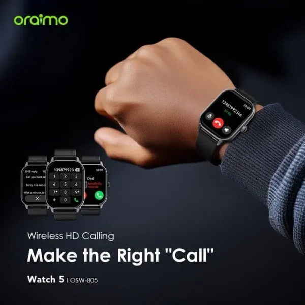 ساعة اورايمو OSW-805 بلوتوث شاشة 2.01 بوصة مقاومة للماء