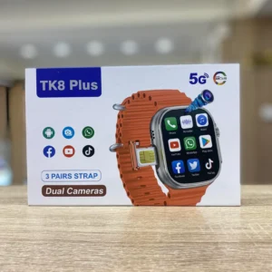 ساعة بشريحة موبايل و2 كاميرا tk8 plus 5g تدعم واى فاى