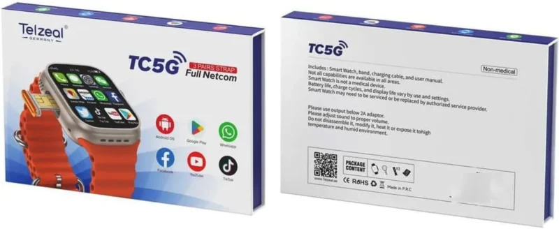 ساعة بشريحة sim اتصال Telzeal TC5G ultra تدعم التطبيقات